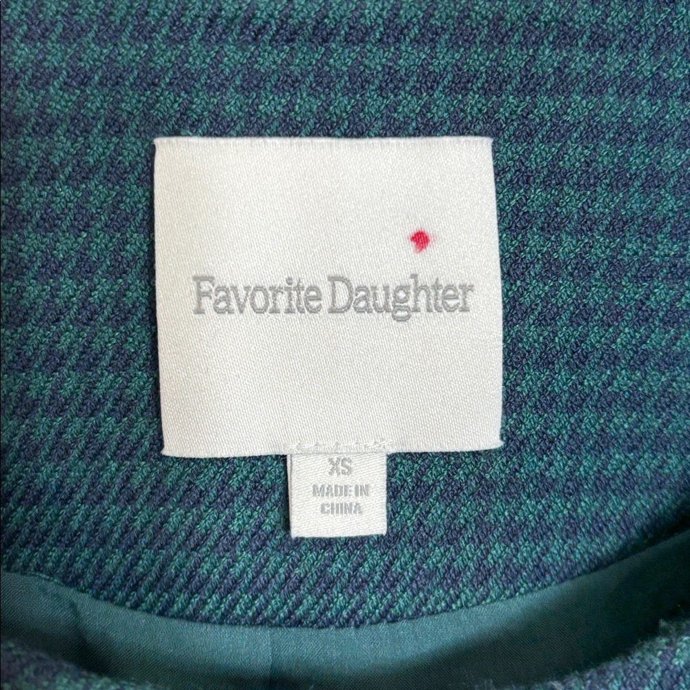 Favorite Daughter Dark Teal Cropped Button Houndstooth Emily Jacket XS - Picture 10 of 16